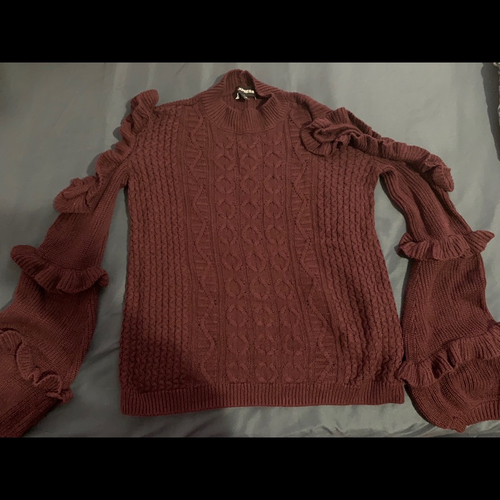 Burgundy Express Sweater NWOT